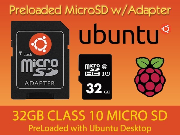 UBUNTU Desktop & Server for Raspberry Pi PreLoaded Class 10 Micro SD