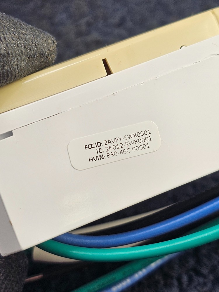 SENSORWORX SWX-851-IV: Wireless Ivory Wall Switch 1 Button Light Controller