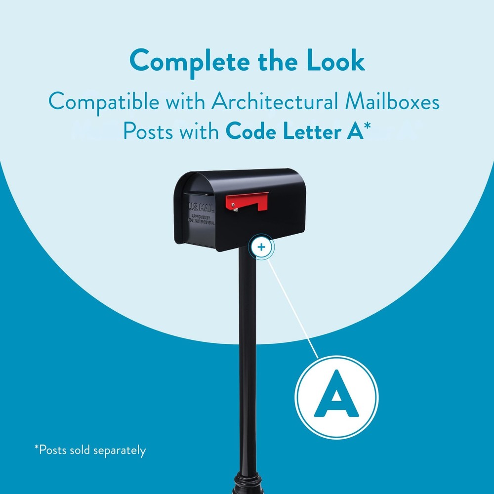 Architectural MAILBOXES Ironside Large Capacity Galvanized Steel Large, Black