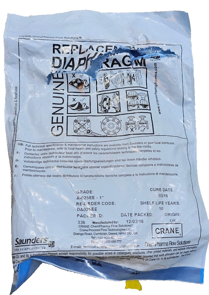 Saunders 1" Threaded Stud Diaphragm, EPDM, DA-025EE / Grade A-025EE-1"