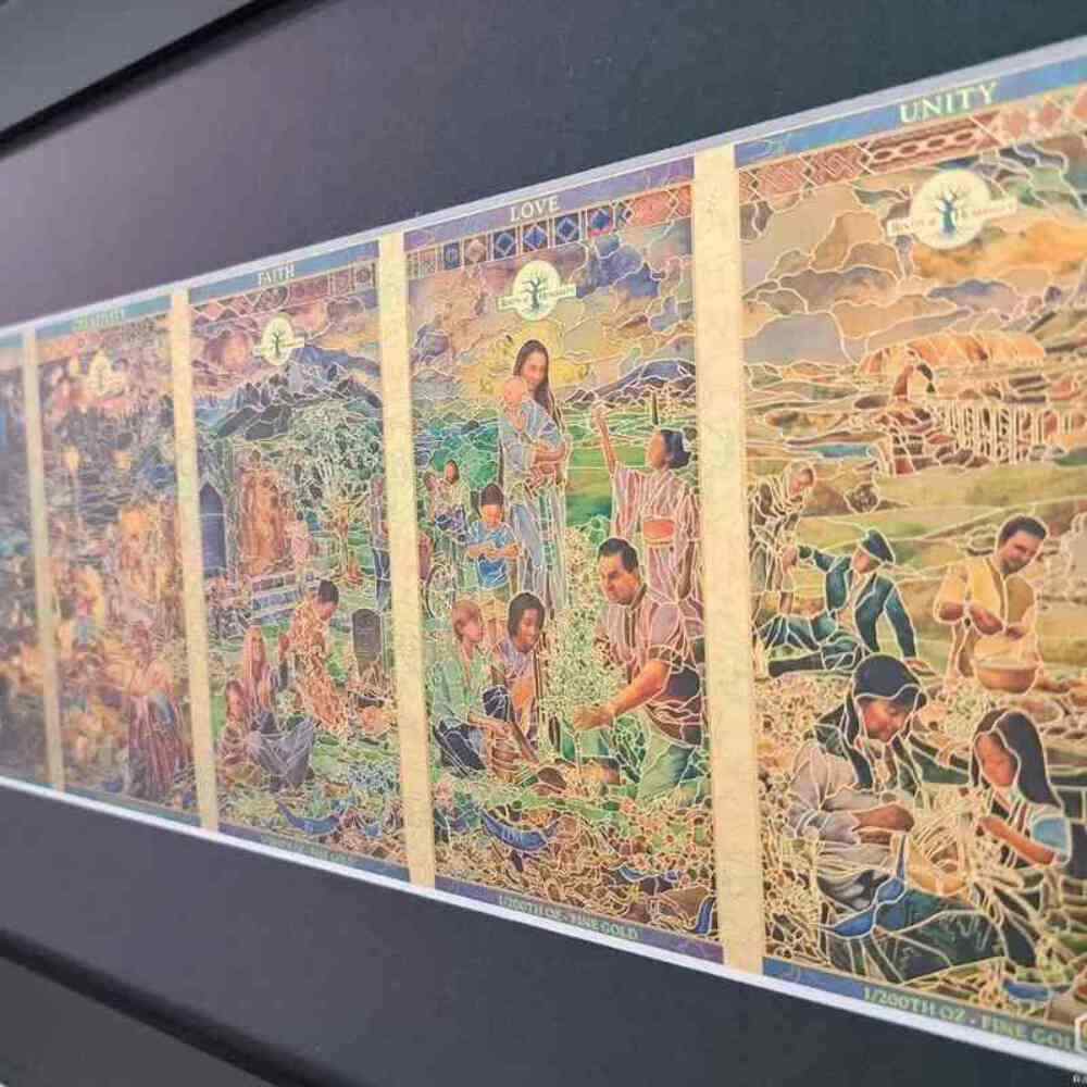24k Gold Notes Art Set - 7 Pillars Humanity | Unique Gold