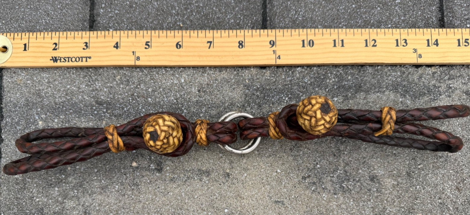 Vintage Russet Hand-Braided Leather & Rawhide Show Hobbles Cowboy Vaquero Horse