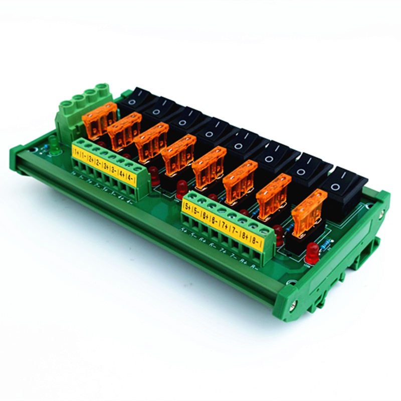 DIN Rail Mount 8 Position Switch Power Distribution Module Fuse Splitter Board