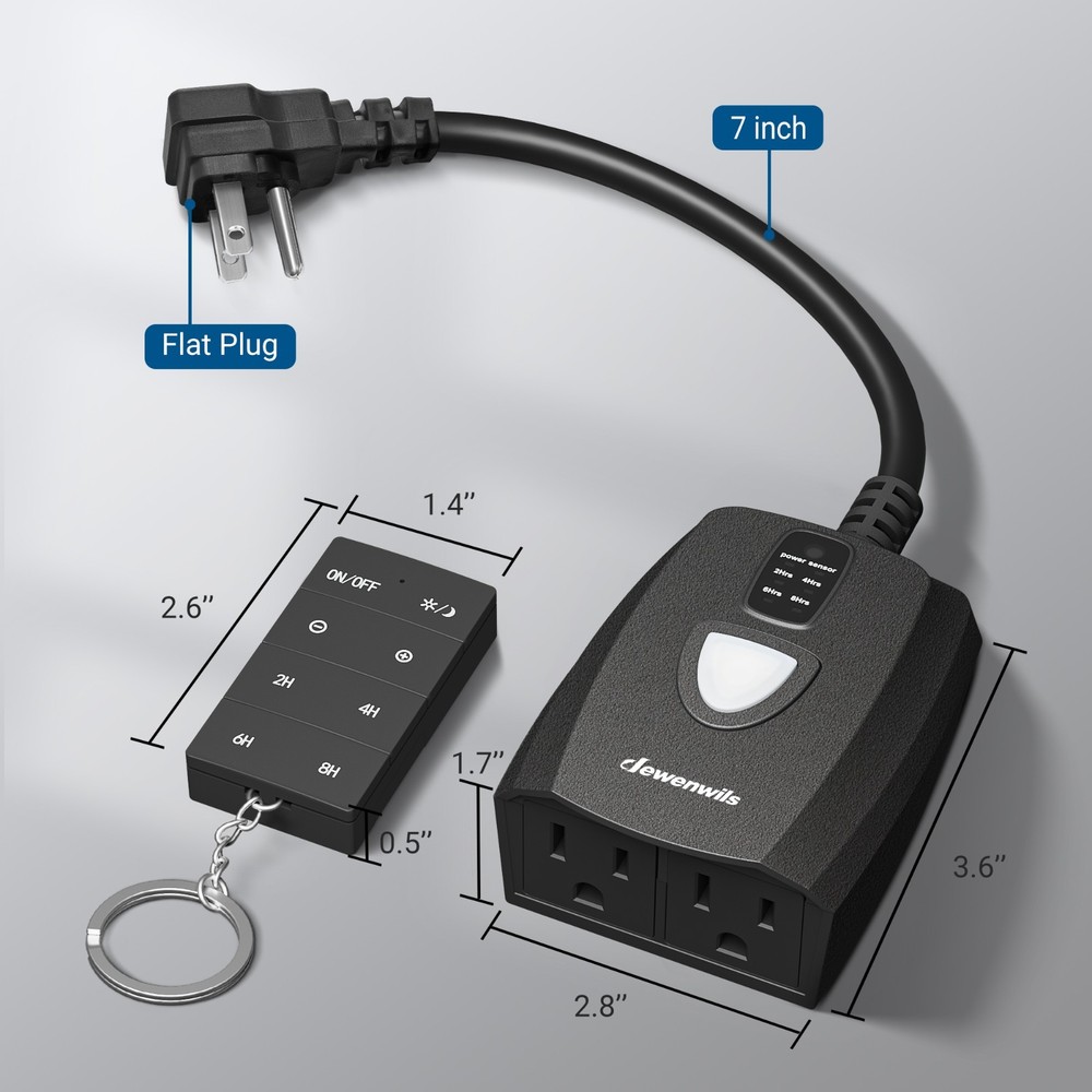DEWENWILS Outdoor Dimmer with Timer Function Dusk to Dawn Remote Dimmer Switch