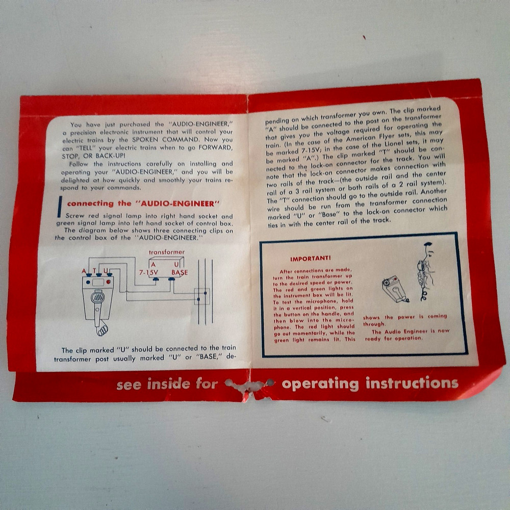 Vintage 1955 Lionel Audio-Engineer voice activated controller
