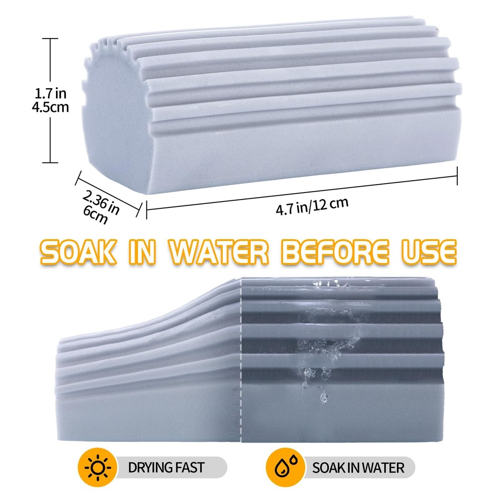 COBETE Damp Clean Duster Sponge,4pack Magic Sponge Eraser,Reusable Damp Dusting