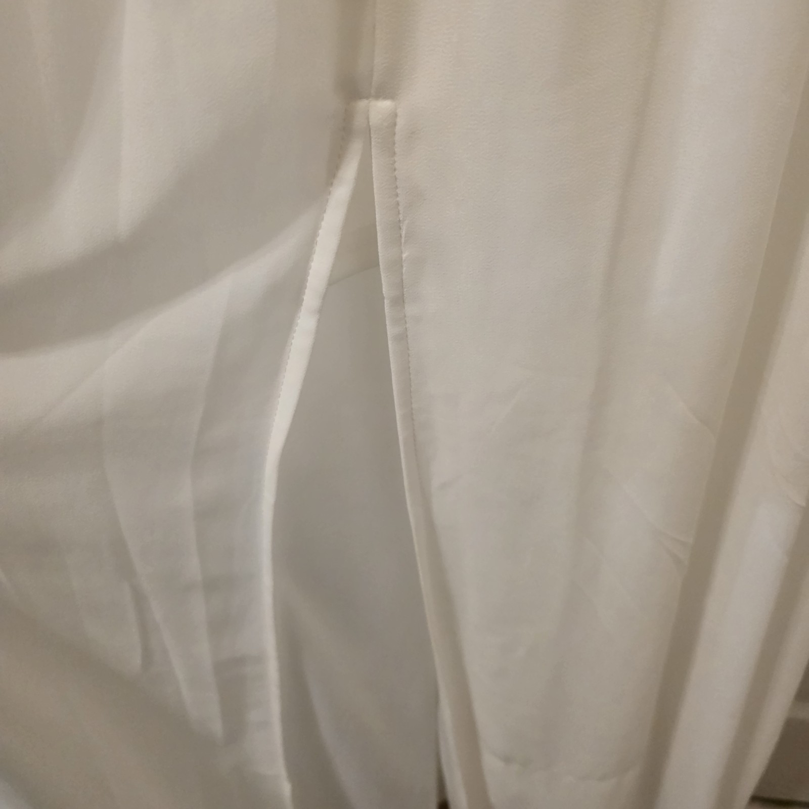 Wedding Dress Slim Straps Floral Embellished V Neck Slit On Left Side