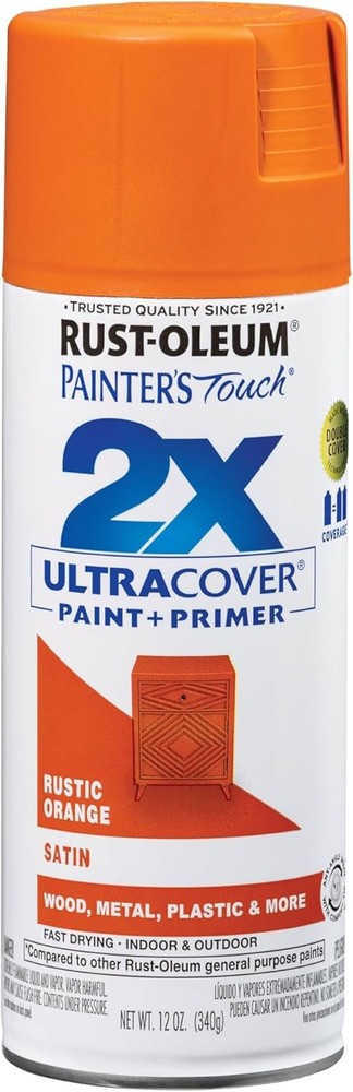 Satin Rustic Orange Spray Paint 12 oz Painter Touch