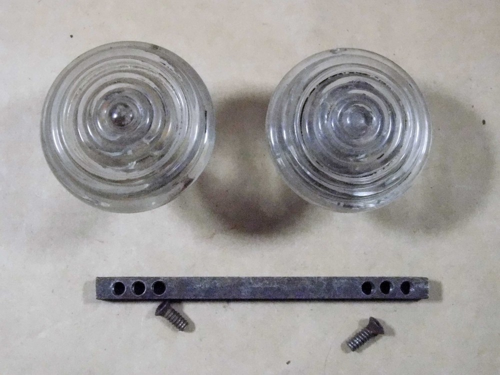 Antique glass beehive door knobs