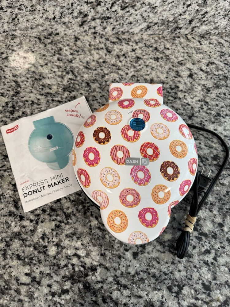DASH Express Mini Donut Maker Non-Stick 7 Compartments with Recipe Guide