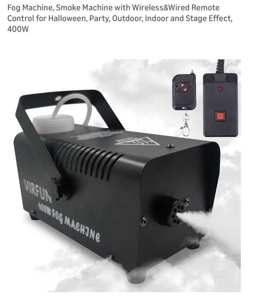 Fog Machine, Smoke Machine with Wireless&Wired Remote Control,400W