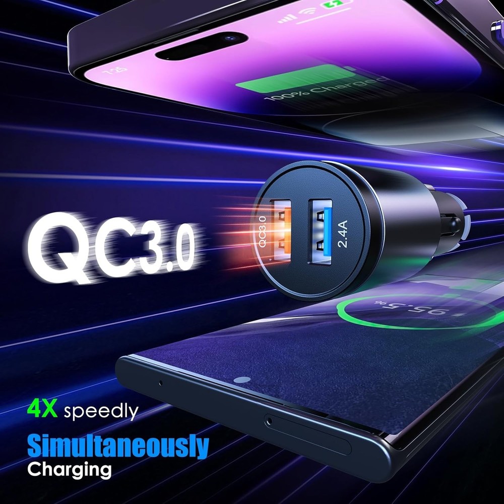 Bluetooth 5.0 FM Transmitter with 1.8'' LCD - Fast Charging & Hands-Free Calling