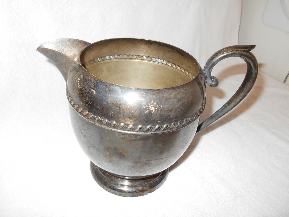 Vintage Silver Over Copper Pitcher