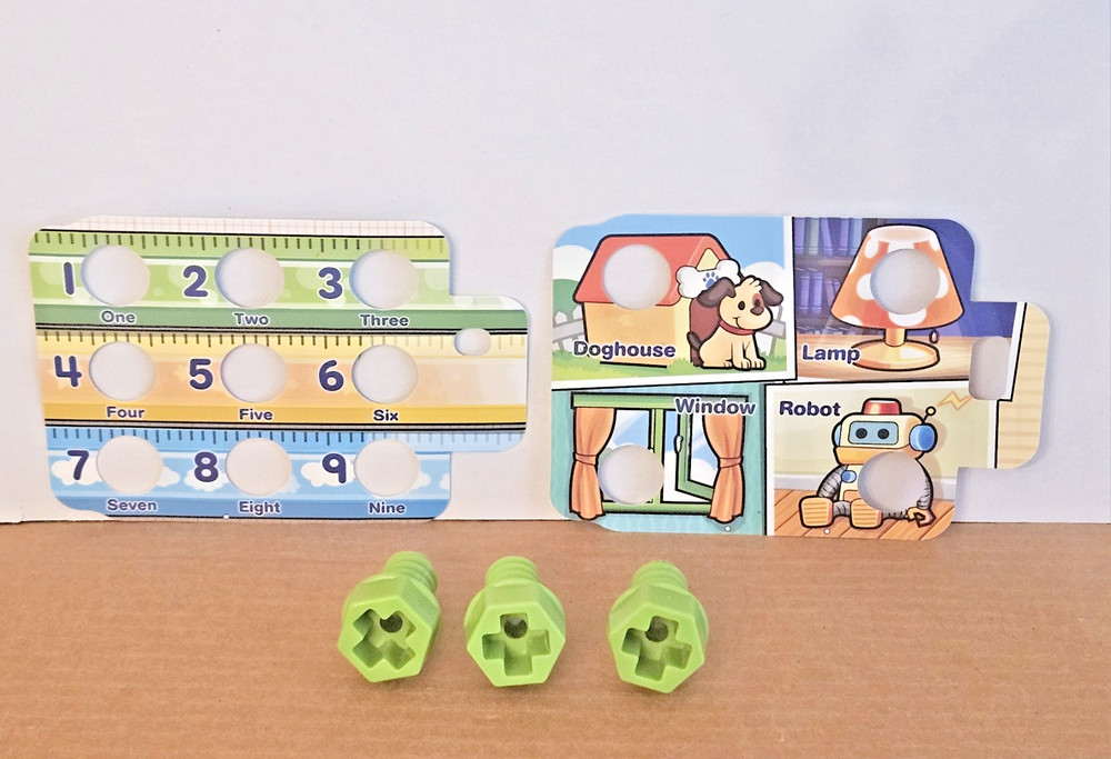 Vtech Drill & Learn Toolbox Replacement 2 Cards + 3 Green Bolts