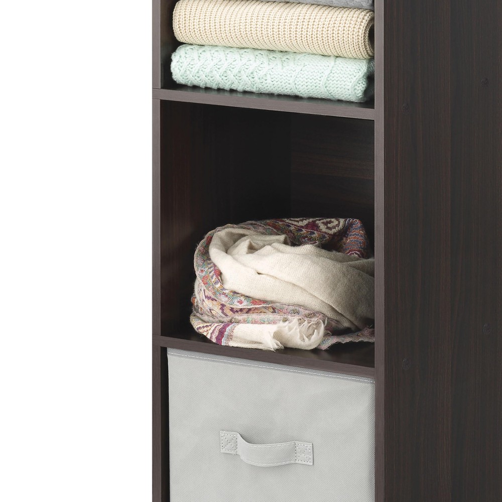 Whitmor 3 Cube Storage Organizer 3 Tier Stackable MDF Wood Bookcase Open Shelvin