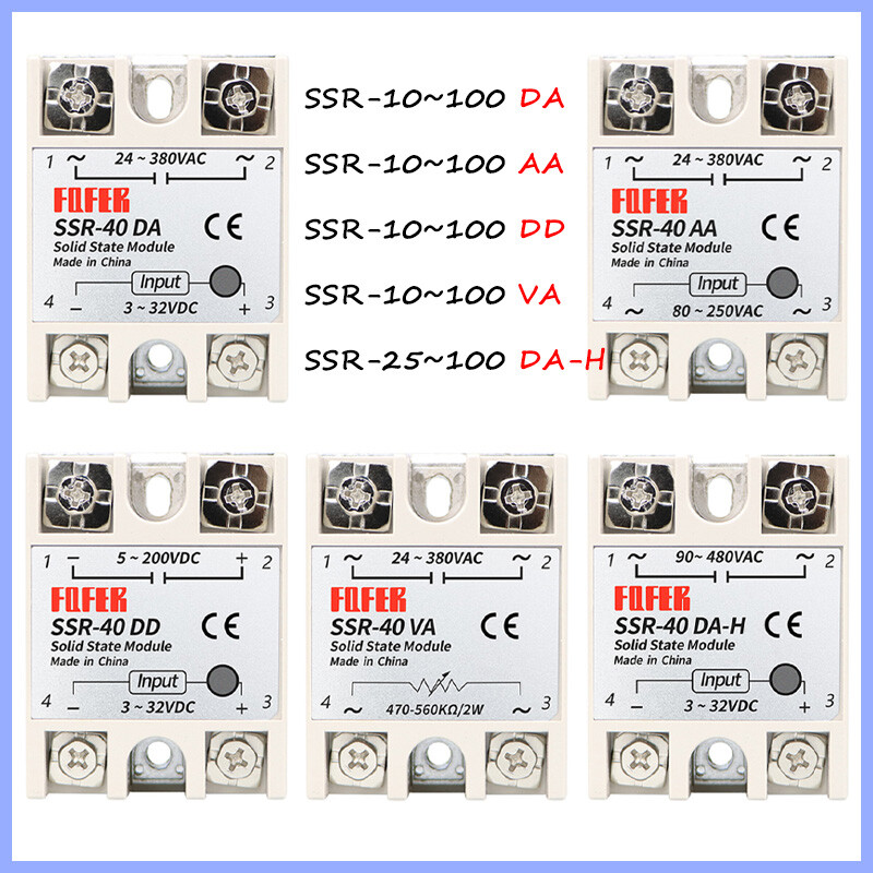 Single Phase Solid State Relay Module SSR-10~100DA/AA/DD/VA | DC-DC DC-AC AC-AC