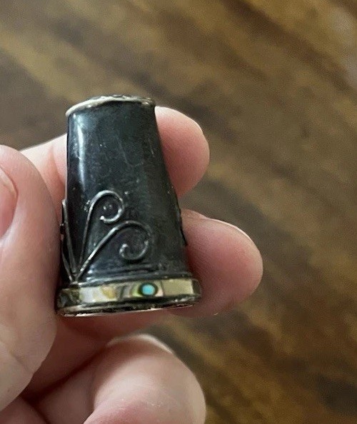 Vintage Sterling Silver Turquoise Thimble Stone