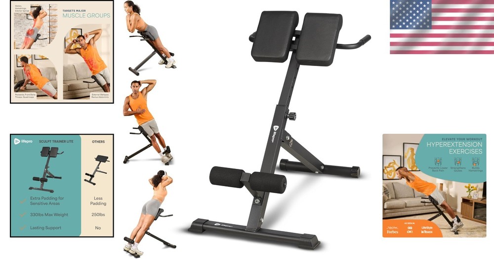 Hyper-Extension Roman Chair - Adjustable Lower Back Bench Machine