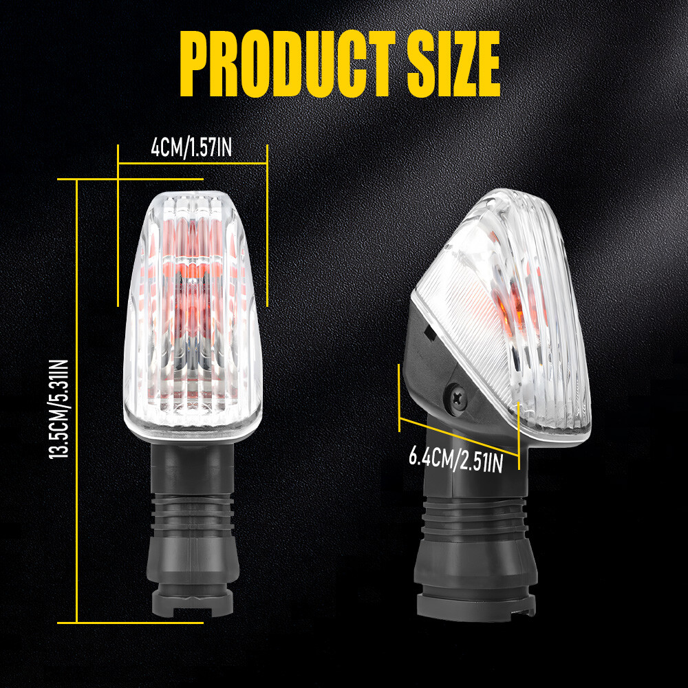 4x Front+Rear Clear Turn Signal Indicator Lamp For Kawasaki KLR 650 KLR650 08-17