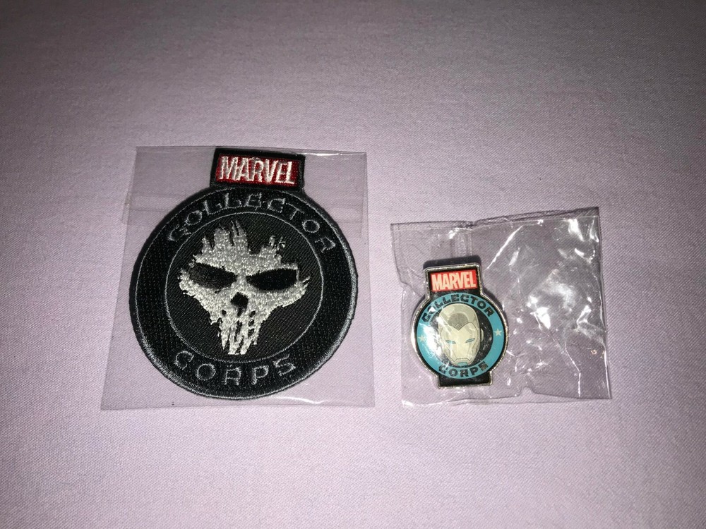 MARVEL COLLECTOR CORPS PUNISHER PATCH & IRONMAN PIN **NEW*