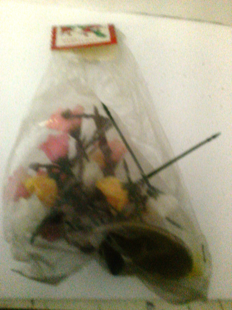 Embassy Plastic Rose Hors d'oeuvre Pick Tree 1950's