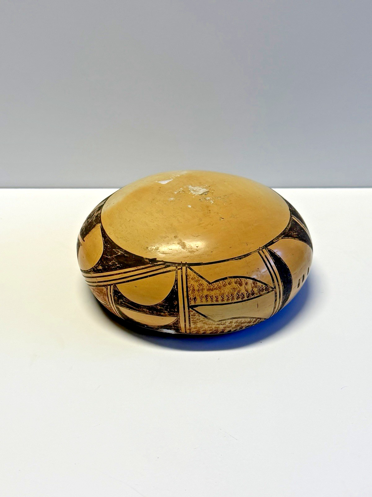 Antique Native American Indian Clay Pottery Old Hopi Bowl; Early 1900's