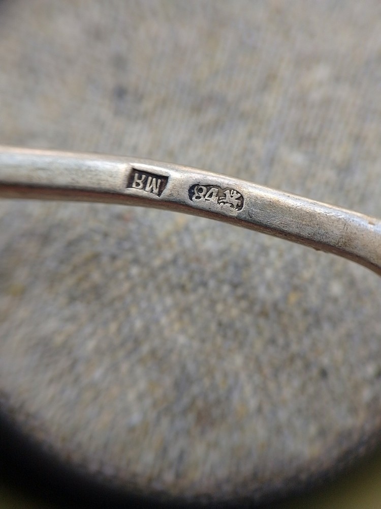 ANTIQUE HAND ENGRAVED 84 SILVER SPOON