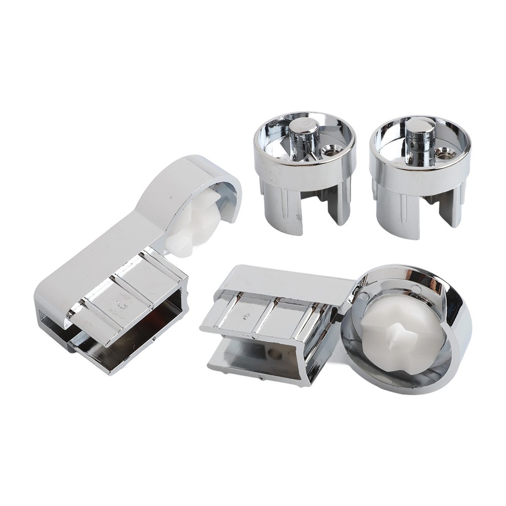 1 Set Bath Hinge Brackets Shower Screen Hinges ABS Chrome Plating Shower Holder