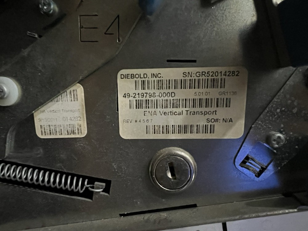 Diebold Opteva ENHANCED NOTE ACCEPTOR ASSEMBLY SN: GR08013776