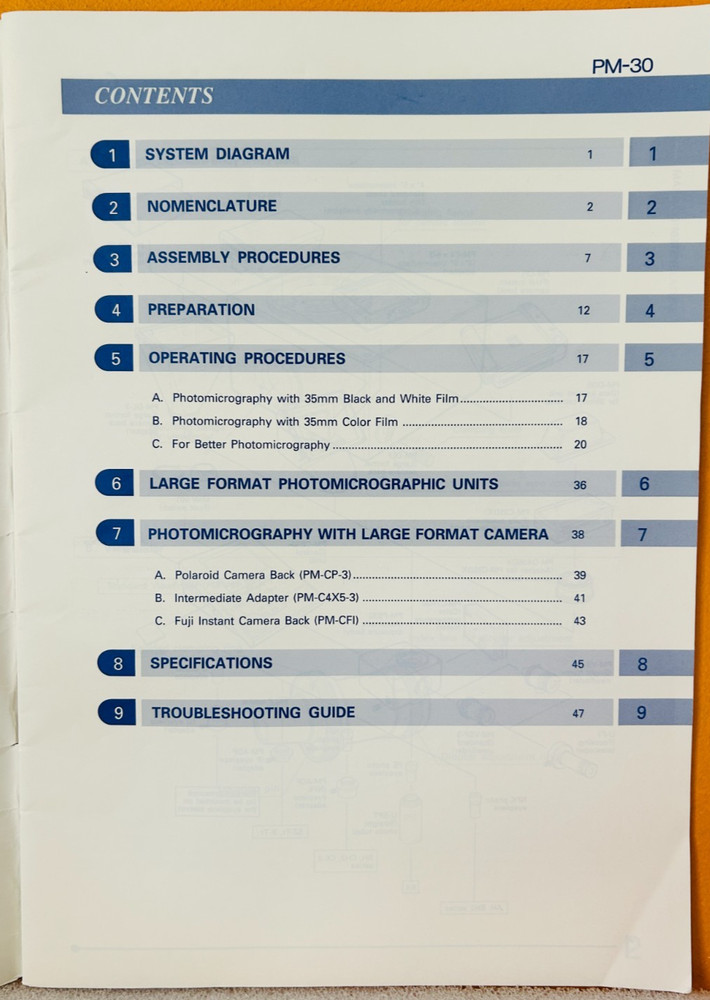 Olympus PM-30 Automatic Photomicrographic System Instructions Manual.