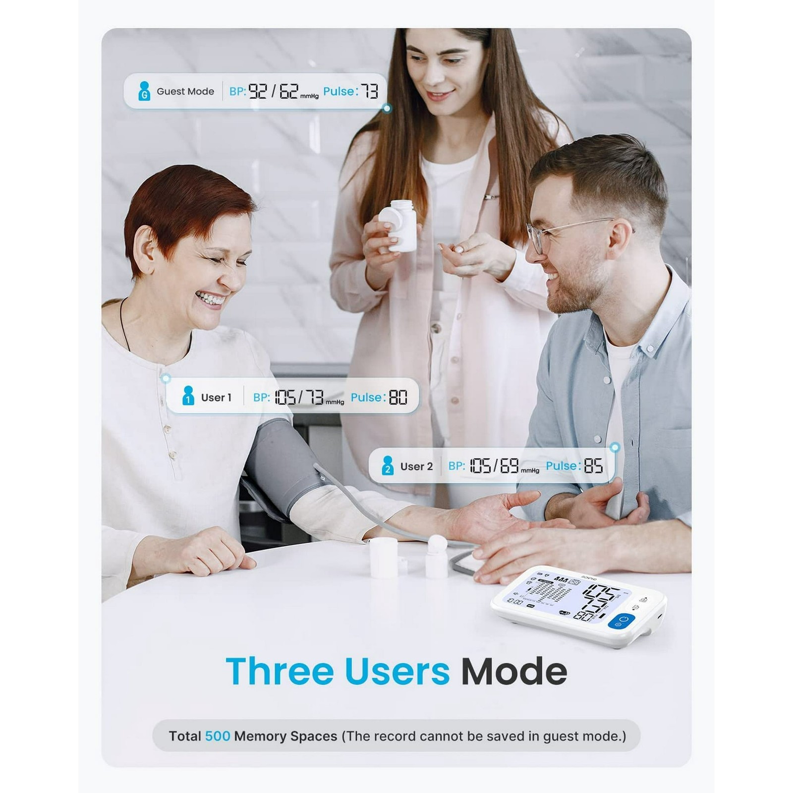 RENPHO LCD Blood Pressure Monitor Wrist Voice Broadcast Heart Rate Machine New