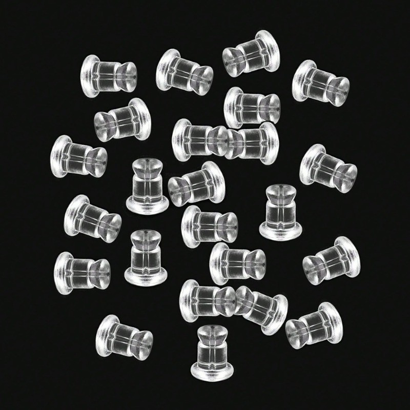 200PCS Soft Silicone Earring Backs - Lightweight Secure Fit, Ear Protection