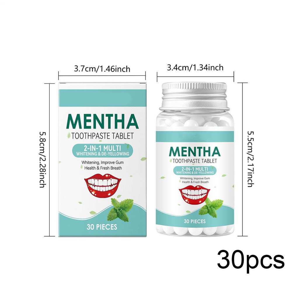 Toothpaste Tabs 30 Pieces Brightening Deep Cleaning Tooth