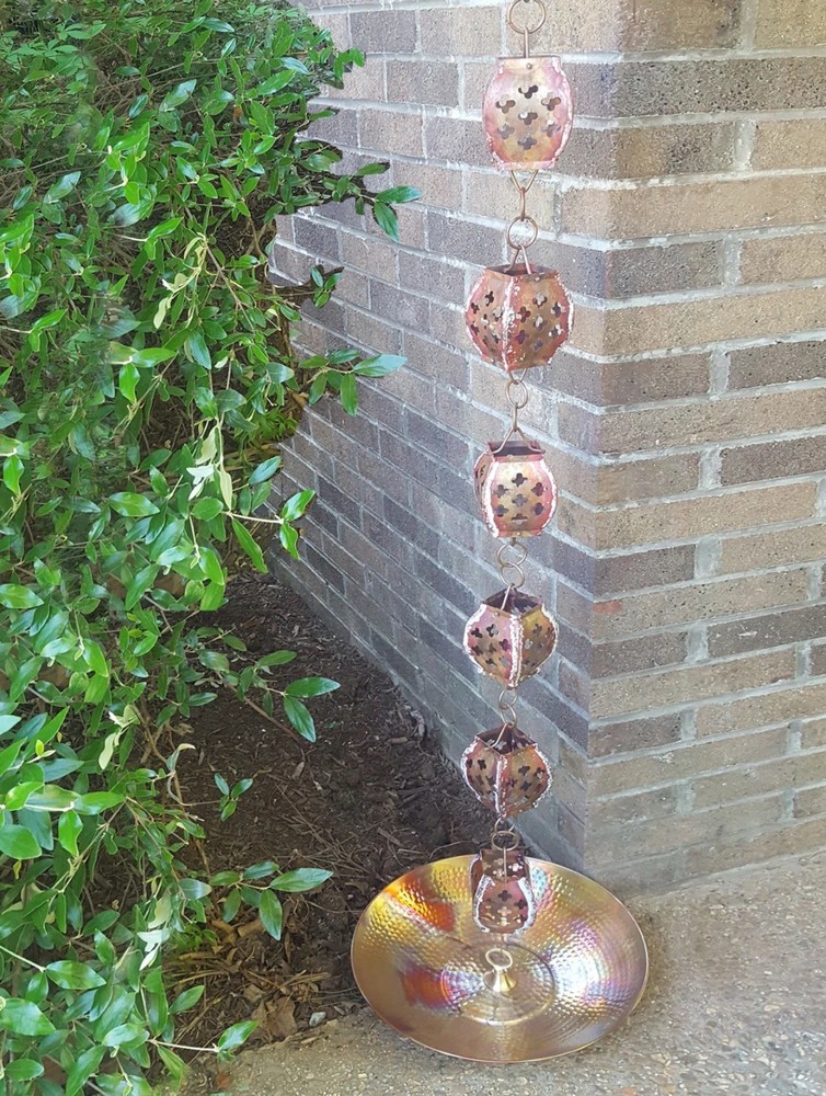 Dalen Rain Chain Copper Lantern Cup with Basin 8.5’