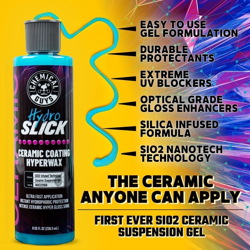 Hydroslick Ceramic Coating Kit Hyper Shine Easy Apply Water Beading Protection