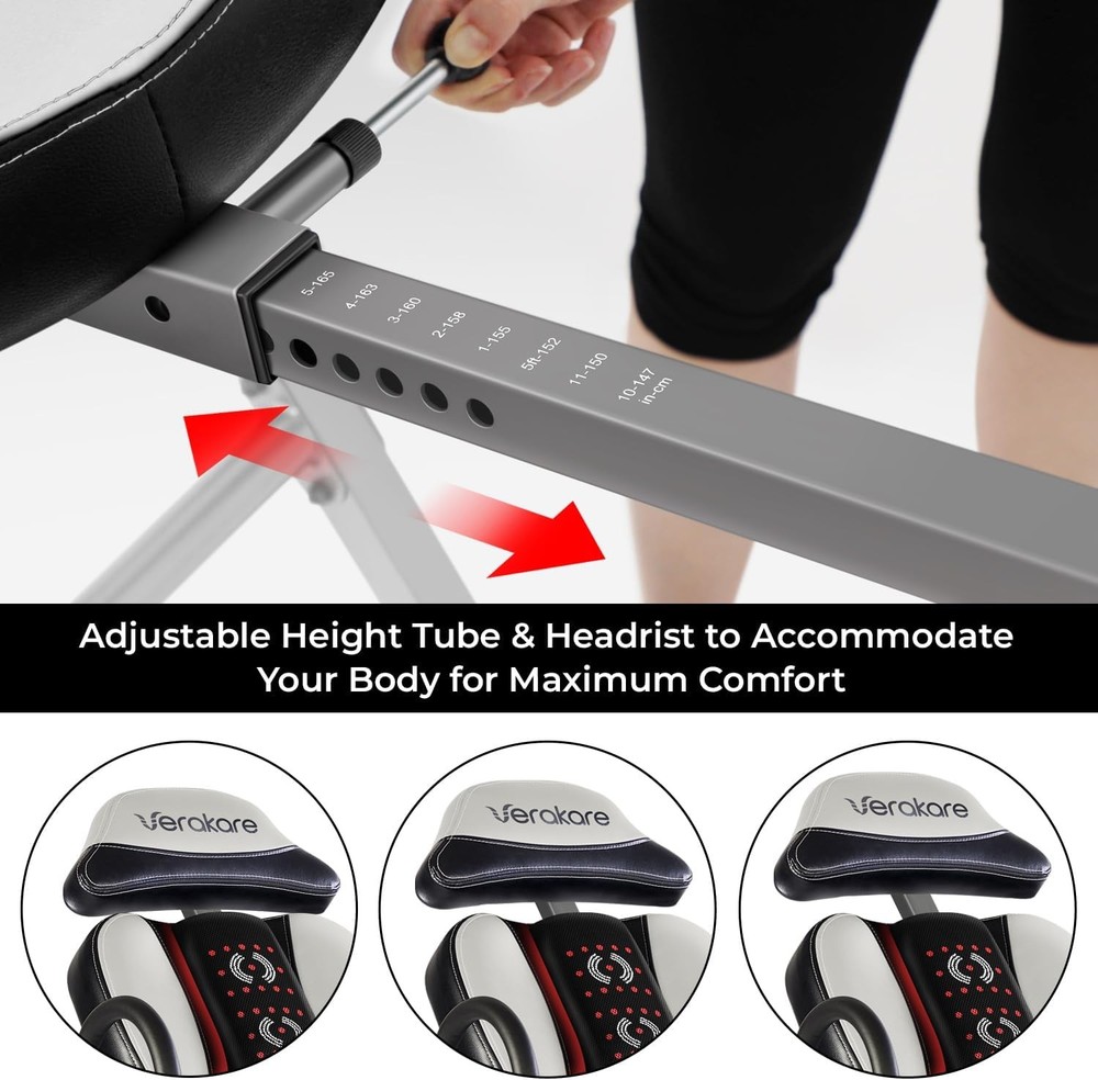 ITM5850 Advanced Heat and Massage Inversion Table Black/Gray