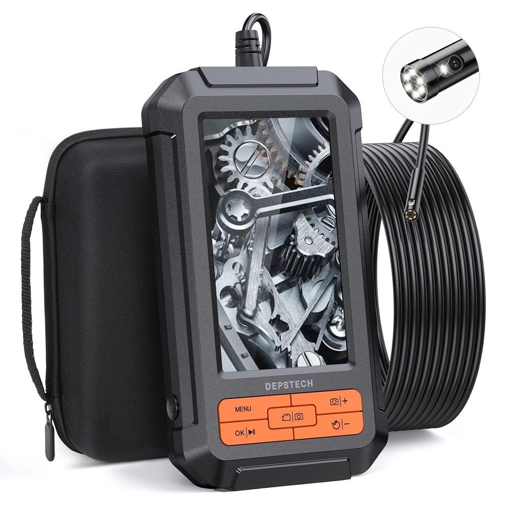 1080P HD Borescope Inspection Camera with Light, Split Screen 16'
