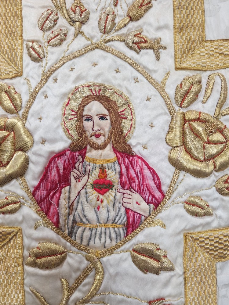 Antique Hand Embroidered Chasuble