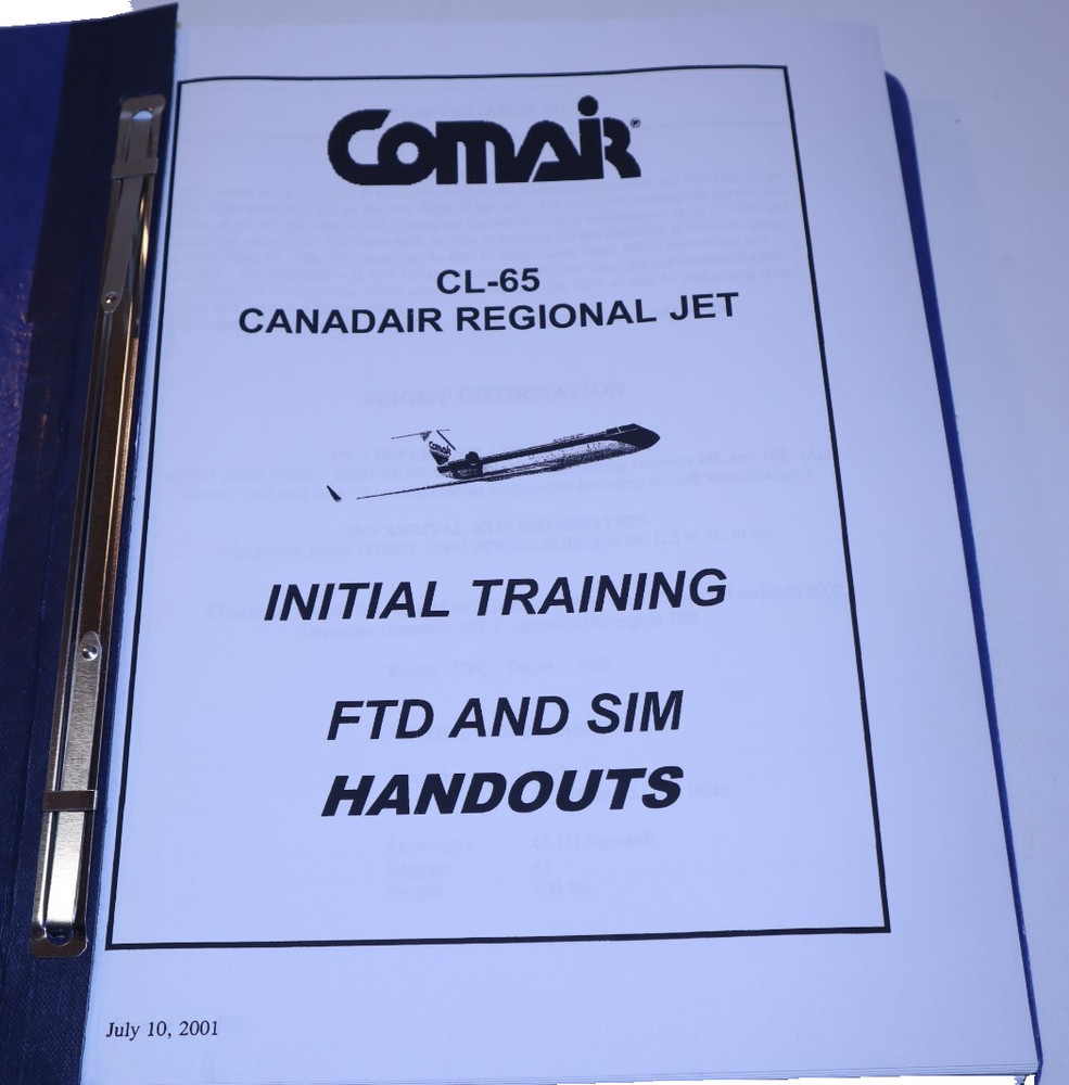 Comair CL-65 Canadair Regional Jet Initial Training Program FTP & SIM Aviation