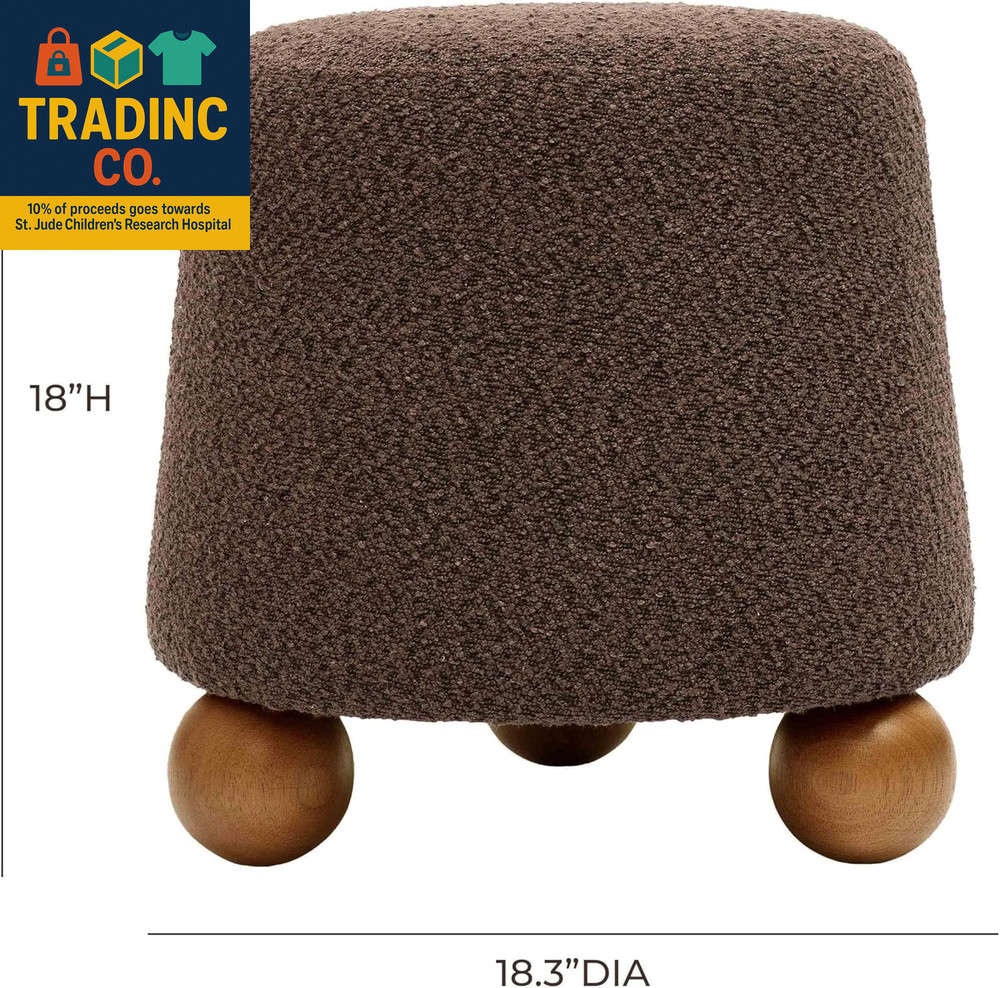 Jaine Upholstered Stool (Chocolate Brown)