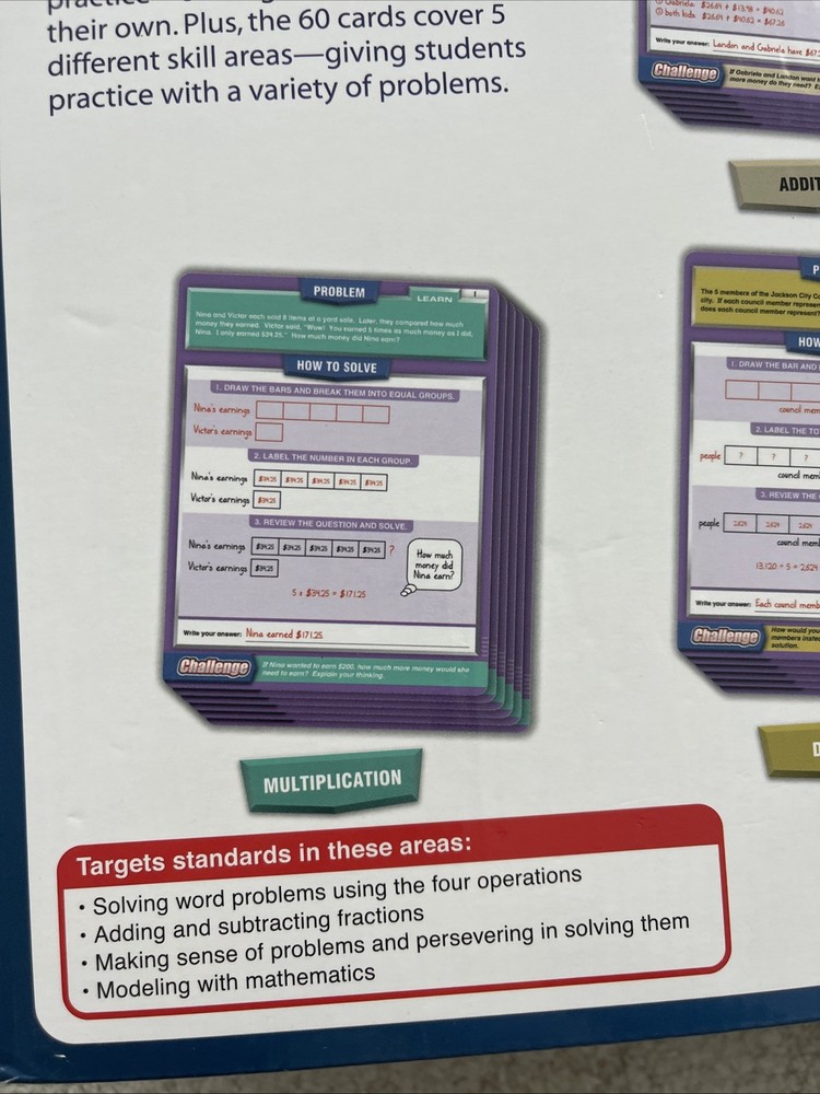 Lakeshore Bar Model Activity Cards Learning Step-By-Step Unused