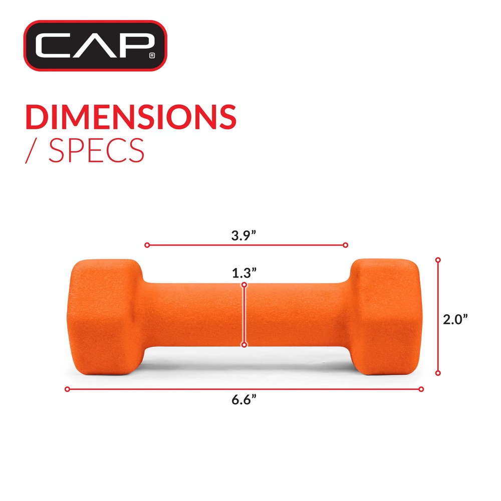 (2 pack) CAP, 3lb Neoprene Dumbbell, Orange, Single