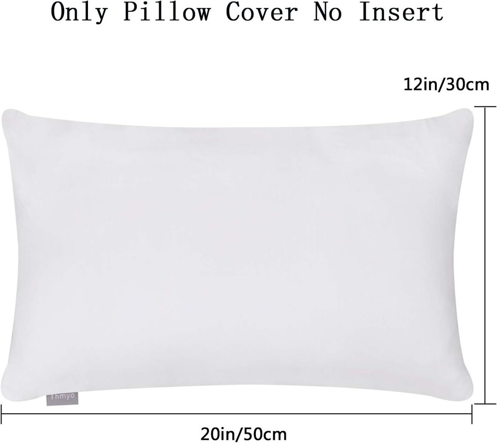 4-Pack 100% Cotton Lumbar Comfortable Solid 12x20inch/30x50cm, White
