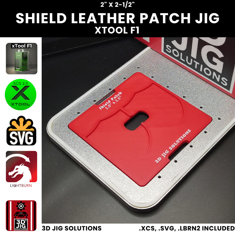 xTool F1 Leather Hat Patch Jig | Shield Shape Laser Engraving Template