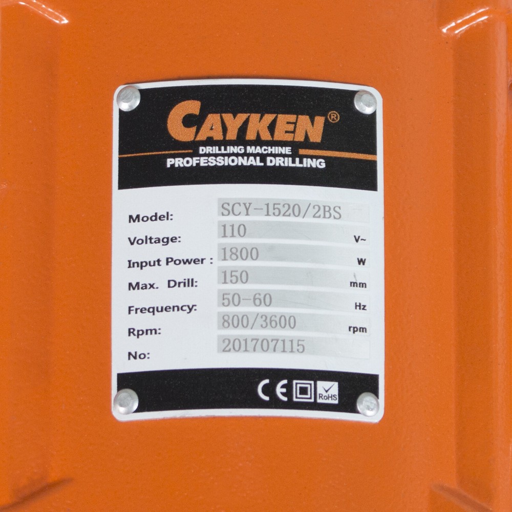 Cayken 6" Diamond Core Drill Rig with 400F Adjustable Angle Stand