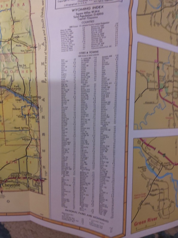 1989 Wyoming Highway Commission Map
