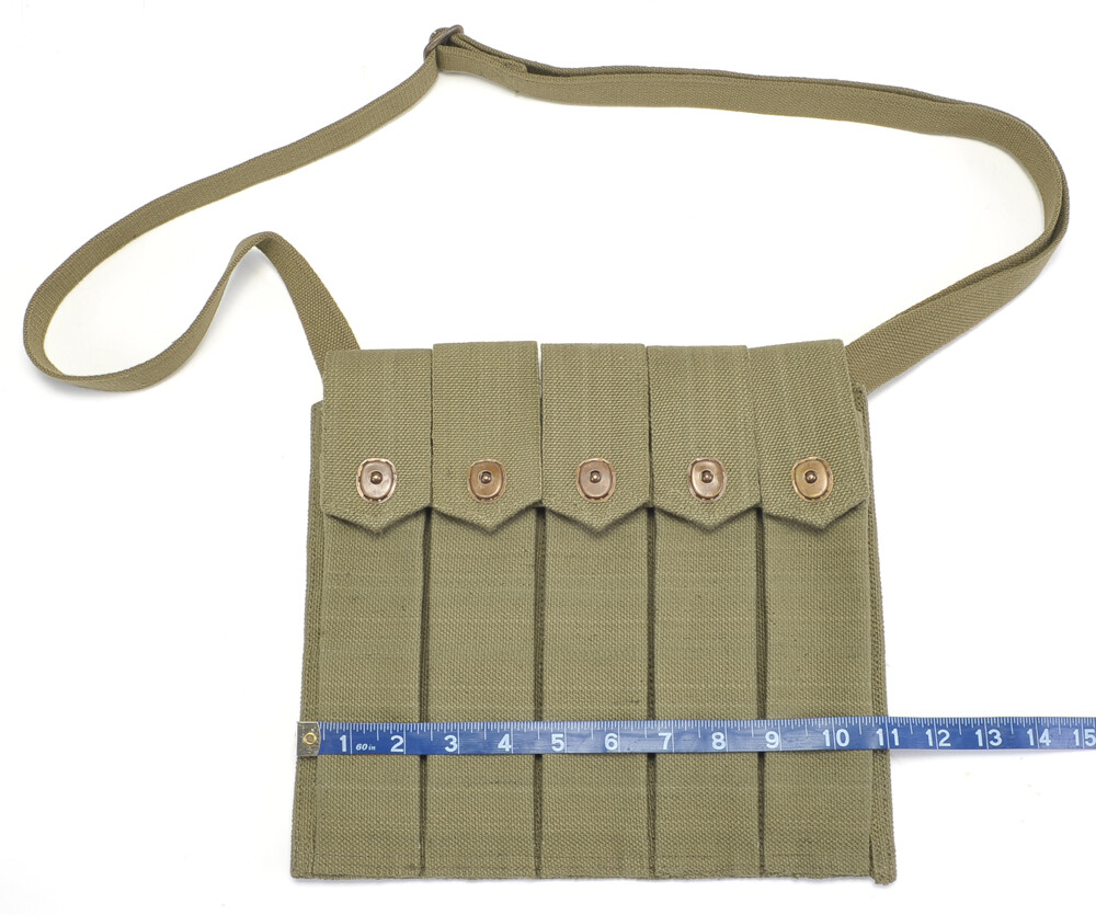 WW2 Rigger Made 5 Cell Thompson Magazine Pouch with Shoulder Strap JT&L 1944