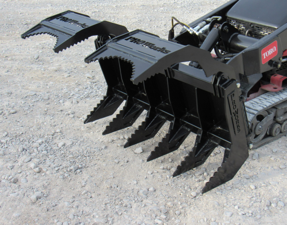 48" Root Rake Clam Grapple Attachment Fits Mini Skid Steer