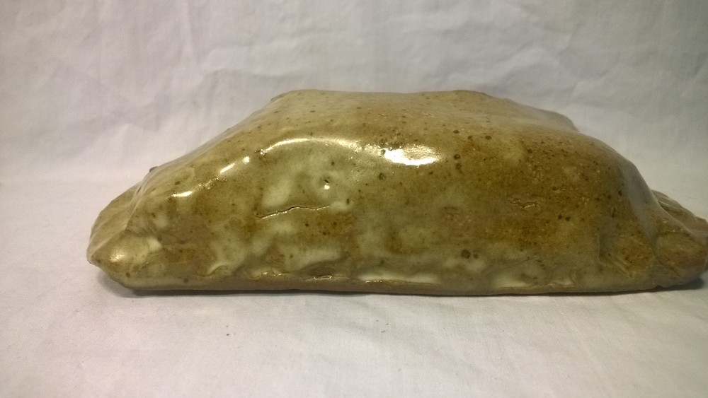 Ceramic Clay Handmade WALL POCKET signed & dated ANGLE 74 Studio Art Project