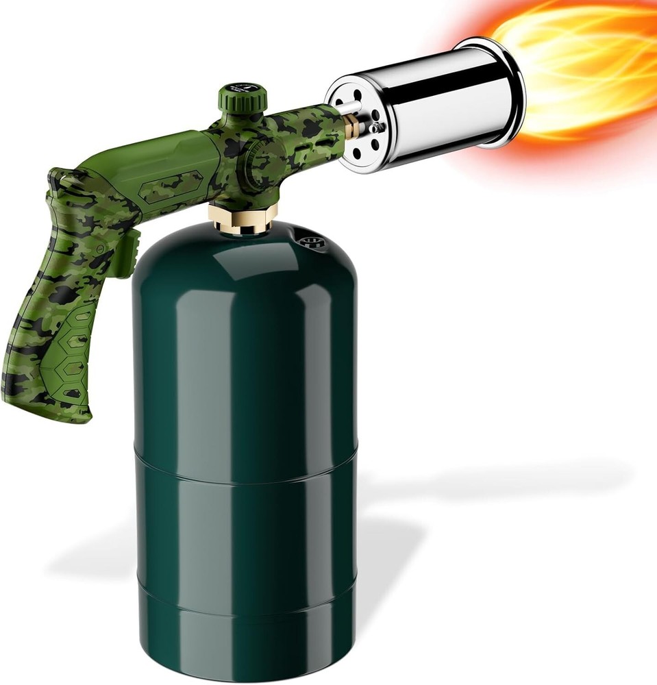 Compact Camouflage Cooking Torch Adjustable Flame Thrower Torch Head Lighter